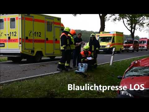 27 04 2019 PKW überschlägt sich auf der  L42  Zwei Frauen und ein Kleinkind verletzt