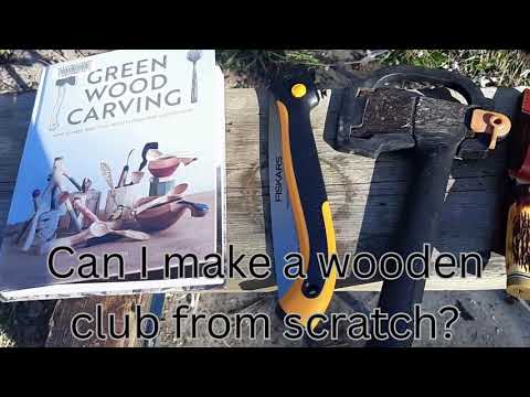 Carving a wooden club is oddly satisfying #woodcarving #greenwoodworking #axe #carving #tools