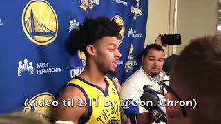 Nick &quot;Swaggy P&quot; Young interrupts QUINN COOK&#39;s postgame interview: &quot;same haircut&quot; + on Damian Jones