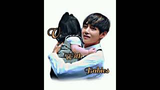BTS V best dad  Taehyung with babies  bts v whatsa
