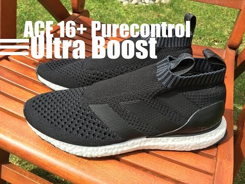 Adidas ace 16 purecontrol ultra boost core black shoe unboxi...