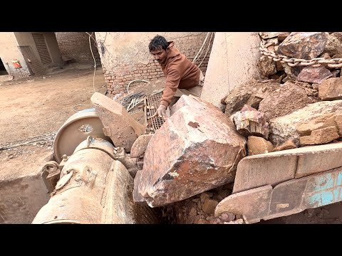 GIANT ROCK JAMMED the Stone Crusher 😱 | Extreme Hammer Crushing💥#stonecrusherplant 
