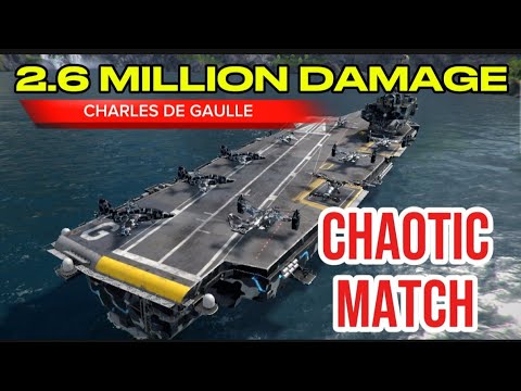 2.6 MILLION DAMAGE Chaotic Battle  👹  with SU-39 and Harrier 🔥🔥 Charles De Gaulle ✈️ Modern Warships