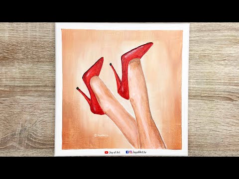 High Heels | Easy Acrylic Painting for Beginners | Joy of Art #432