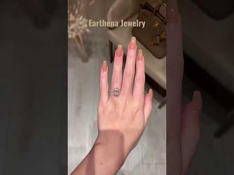 The Selina, 4ct Elongated Oval-cut Hidden Halo Ring #earthenajewelry #engagmentring #ring #couple
