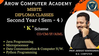 Second Year | Semester 4 (CO/CM/IF/AIML) Diploma Online Classes MSBTE