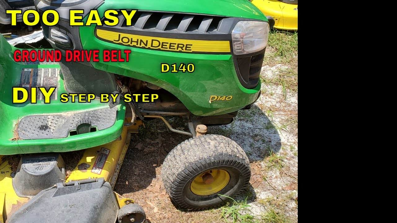 John Deere D140 Ground Drive Belt Replacement step by step easy DIY