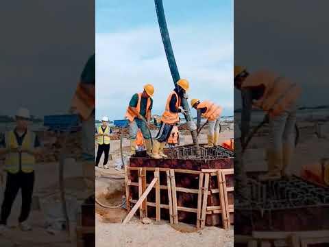 Concrete Pump Zoomlion UD truck 37 Meter pouring Concrete 500 Kubik!! #concretepump #shorts