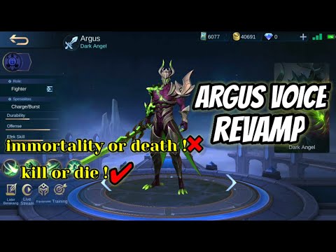 Argus revamp voice | kill or die ! | mobile legends