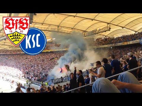 VFB Stuttgart vs. Karlsruher SC KSC - Derby Choreografie - Ausschreitungen der Ultras (Vollkontakt)