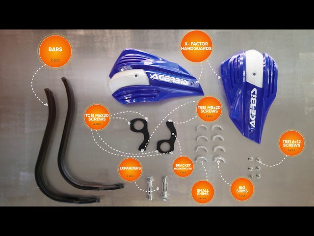 Acerbis X Factor Hand Guards Orange Black 4