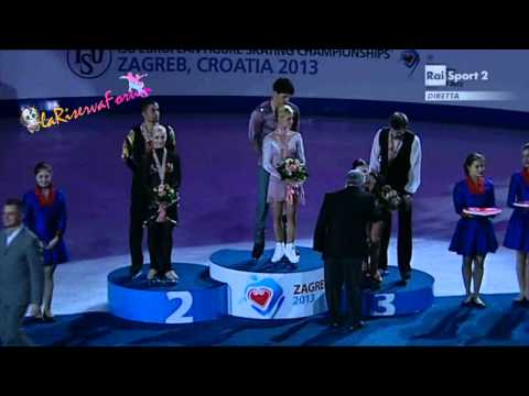 ISU ZAGREB 20/13 - PAIRS FP - VICTORY CEREMONY - 24.01.2013