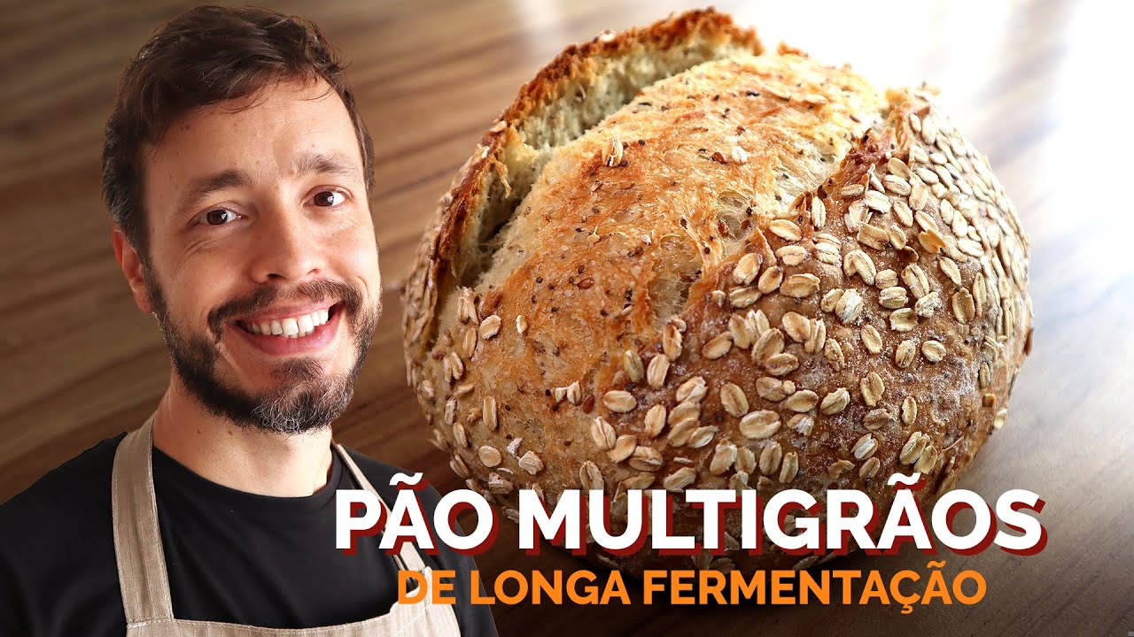 PÃO MULTIGRÃOS DE LONGA FERMENTAÇÃO - Receita fácil que não precisa sovar