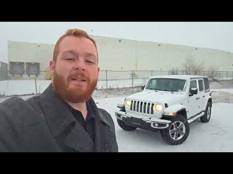 2021 Jeep Wrangler Unlimited Sahara 4x4 in White for sale at Kitchener Chrysler Dodge Jeep Ram in Kitchener, ON