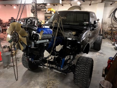 600hp 7.3 Powerstroke and ZF6 Install and FIRST START UP! (ZF6 SWAP FINAL ASSEMBLY!)