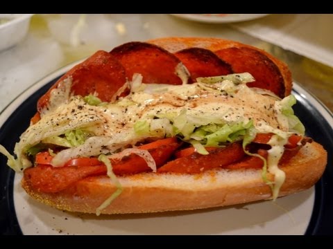 The SANDWICH OF YOUR DREAMS! - Toasted Pepperoni Sub Italian Sandwich. Italian Food