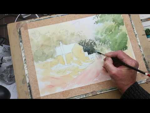 Thumbnail of How to achieve paint fresh greens when painting a landscape using watercolour 