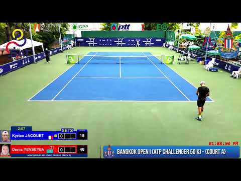 Kyrian JACQUET (FRA) VS. Denis YEVSEYEV (KAZ) ATP CHALLENGER : BANGKOK OPEN I - MD MD-R2