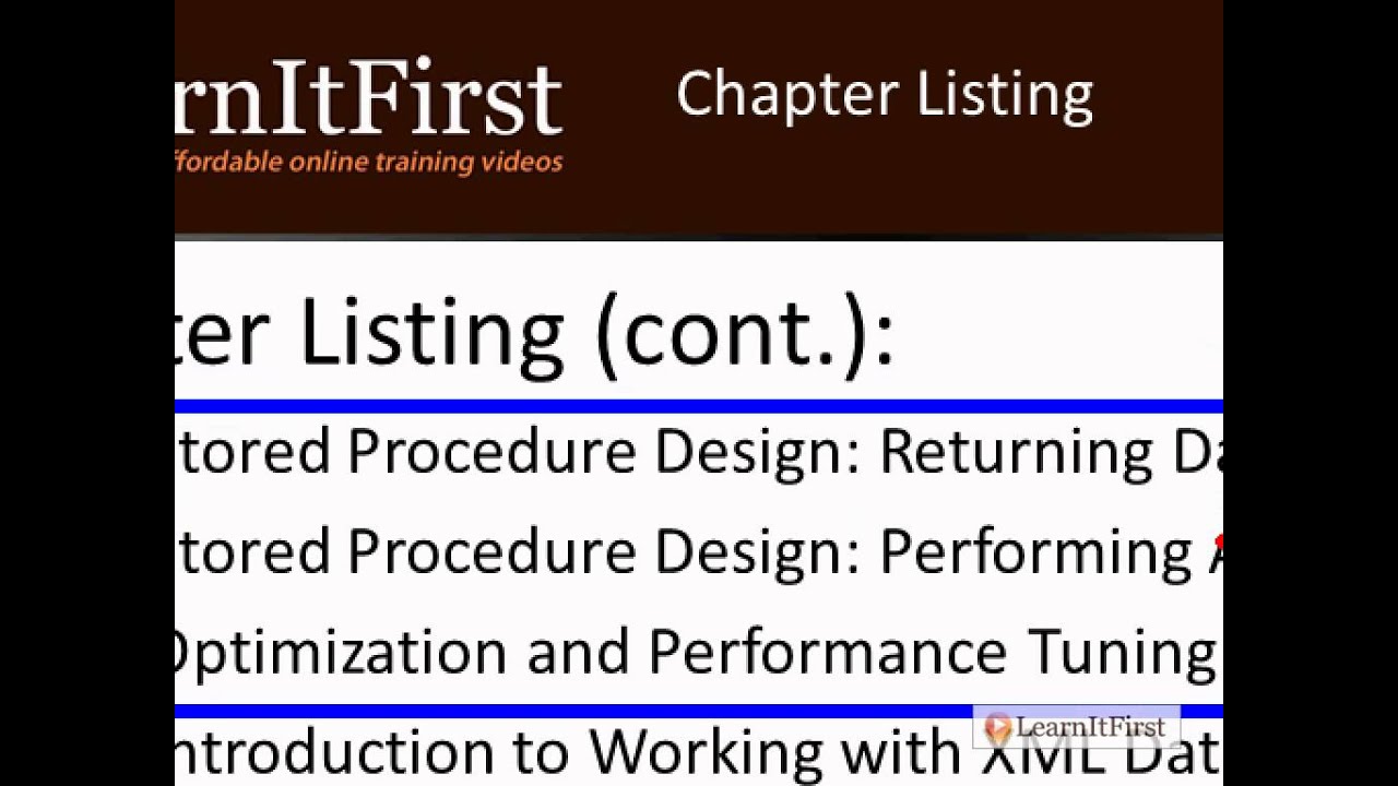 Course 161: Transact-SQL Programming: SQL Server 2008/R2