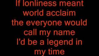 roy orbison i&#39;d be a legend in my time lyrics (slow version)
