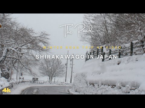 4K Scenic Drive Relax Video - Shirakawago Winter Road Drive Trip In Japan 🚙