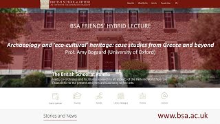 Prof. Amy Bogaard – “Archaeology and ‘eco-cultural’ heritage: case studies from Greece and beyond”