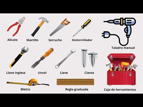 Learn Tools name in Spanish with Pictures.List of Tools in Spanish.
