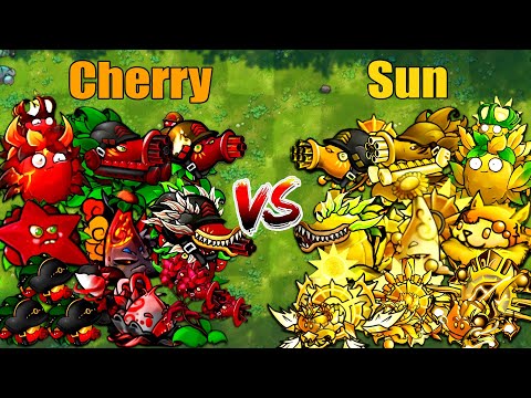 PVZ 1 Fusion 3.3 Challenge!! Team Cherry VS Team Sun VS 300 Zombie Random - Who Will Win?
