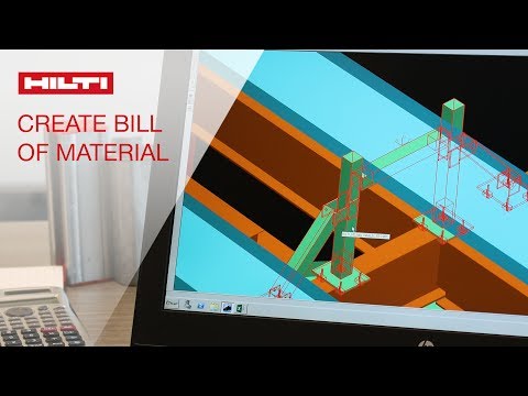 HOW TO create a bill of material - Hilti Modular Supports Plugin for Smart Plant 3D