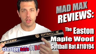 Closeoutbats.com Easton Maple Wood Softball Bat 34 A110194