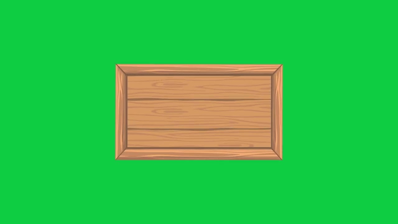 Wooden Signboard Vector Set Animation | Green Screen
