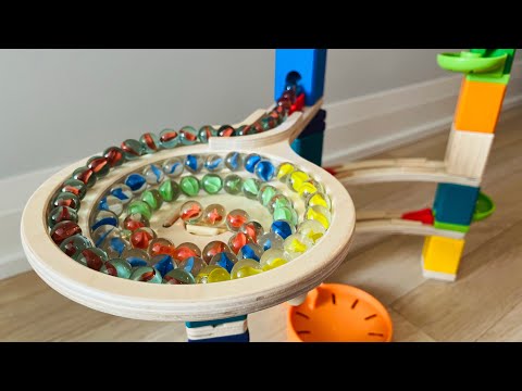 Quadrilla Marble Run Race 🌟 Unboxing Quadrilla 😍 Wooden Run Building ASMR