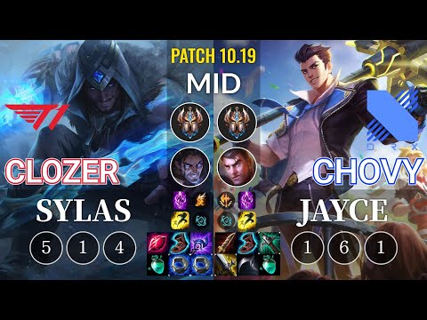 T1 Clozer Sylas vs DRX Chovy Jayce Mid - KR Patch 10.19