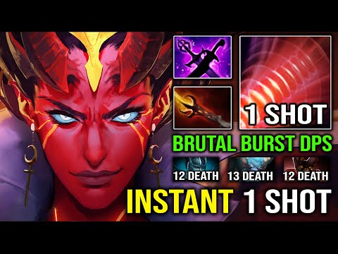 WTF Instant 1 Shot Carry QOP | Brutal Magic Burst DPS with First Item Triple Null Talisman Dota 2