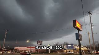 Minutes before tornado hits Delaware County Muncie, Indiana.