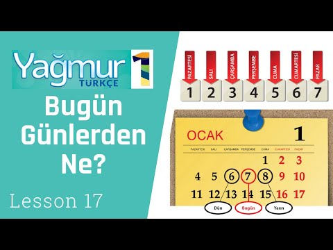 Learn Turkish Lesson 17, DAYS, What day is it today?