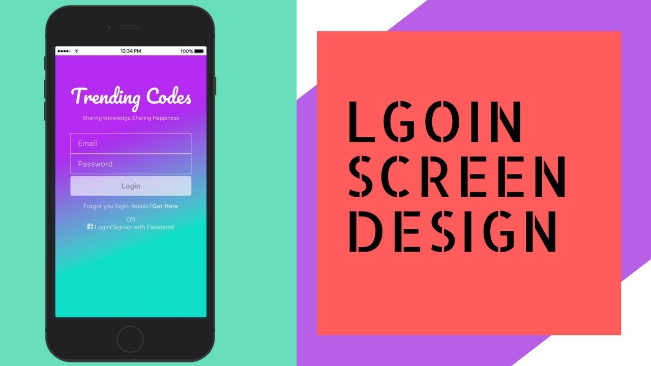 Ionic 3-Login Screen  Design #itseasy