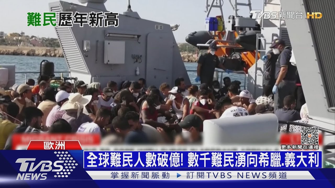 全球難民人數破億! 數千難民周末湧希臘、義大利