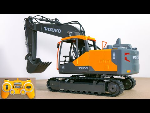 RC EXCAVATOR VOLVO EC160E UNBOXING, FIRST TEST!! DOUBLE E SCALE 1/16, RTR, E568-003