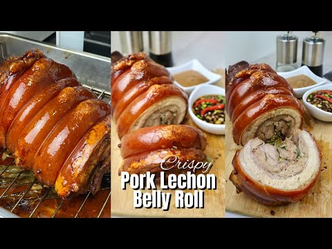 Crispy Pork Lechon Belly Roll ( Oven Roasted Pork Belly )
