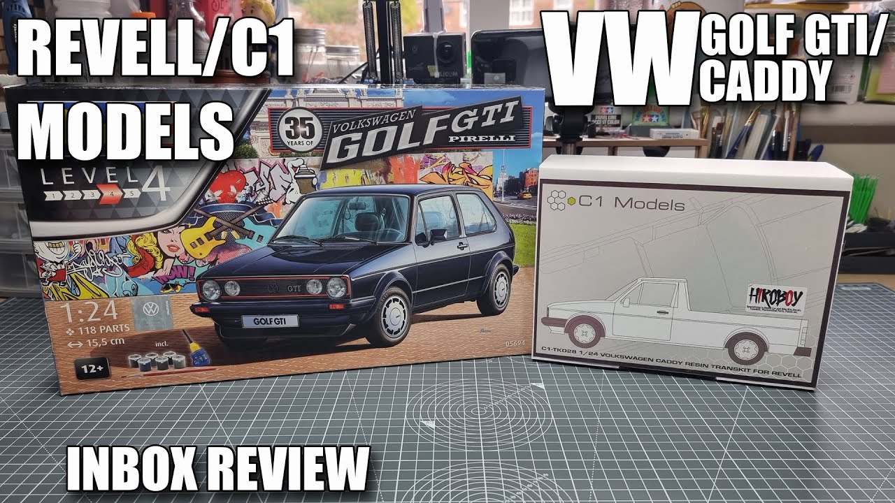 Volkswagen Golf GTI and Caddy Transkit Inbox Review [Revell 1/24 x C1 Models x Scale Motor]