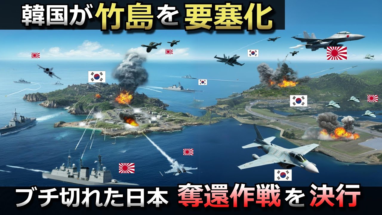 【未来戦記】韓国が竹島の要塞化を強行・ブチきれた日本がついに奪還作戦を開始