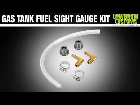 Lowbrow Customs DIY Gas Tank Fuel Sight Gauge Kit - Clear - Chrome Fittings