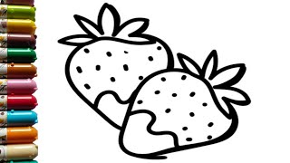 🍓Cute Strawberry Drawing, Painting and Coloring for Kids & Toddlers | Learn Colors 🌈