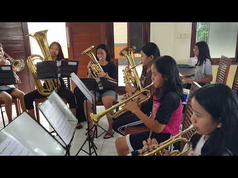 latihan Brass Band di LKSA Sekar Pengharapan