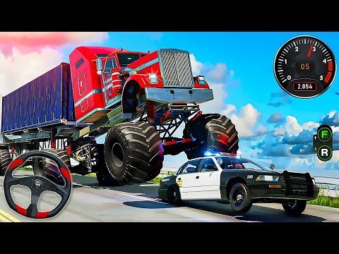 Offroad Monster Truck Stunt Driving | Beam Crash Test & Derby Challenge Simulator - Android GamePlay
