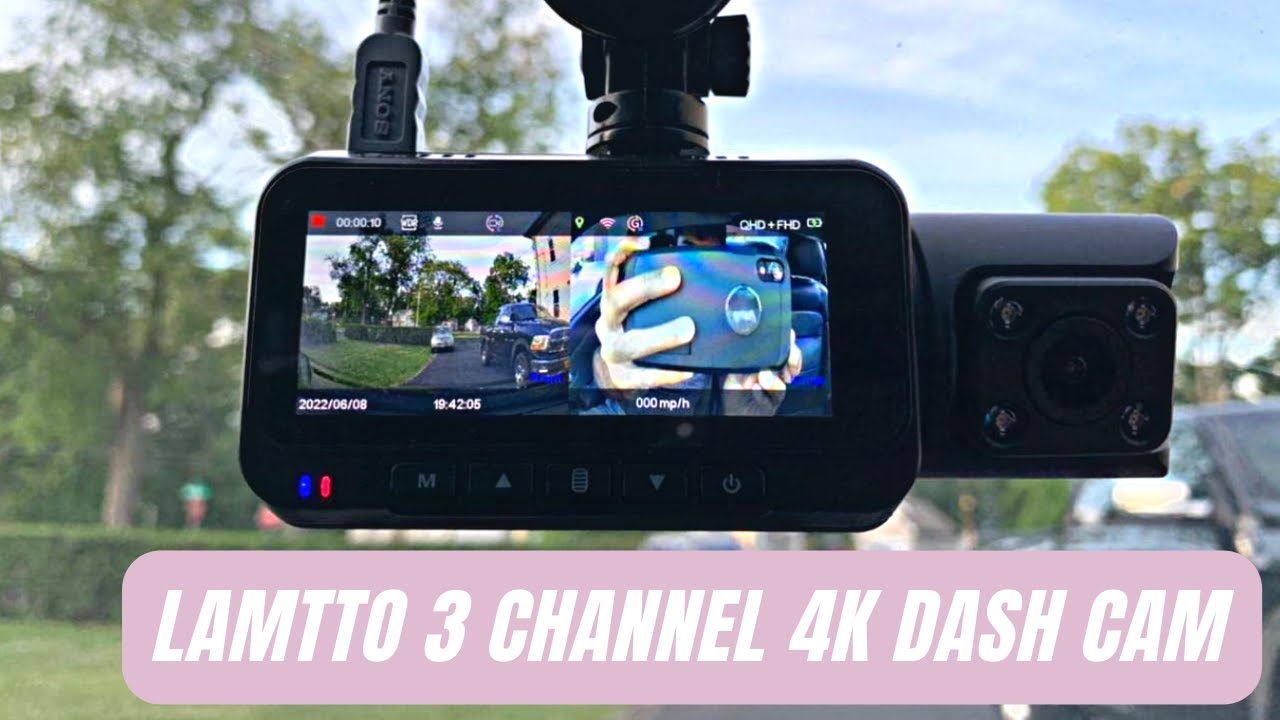 Lamtto 3 Channel 4K Dash Cam Built-in WiFi GPS Unbox & Test | Lamtto Dual Dash Camera
