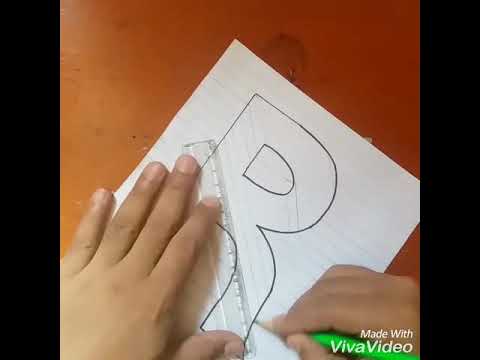 Drawing a R hole in line paper - 3D Trick Art Optical / Deaf....