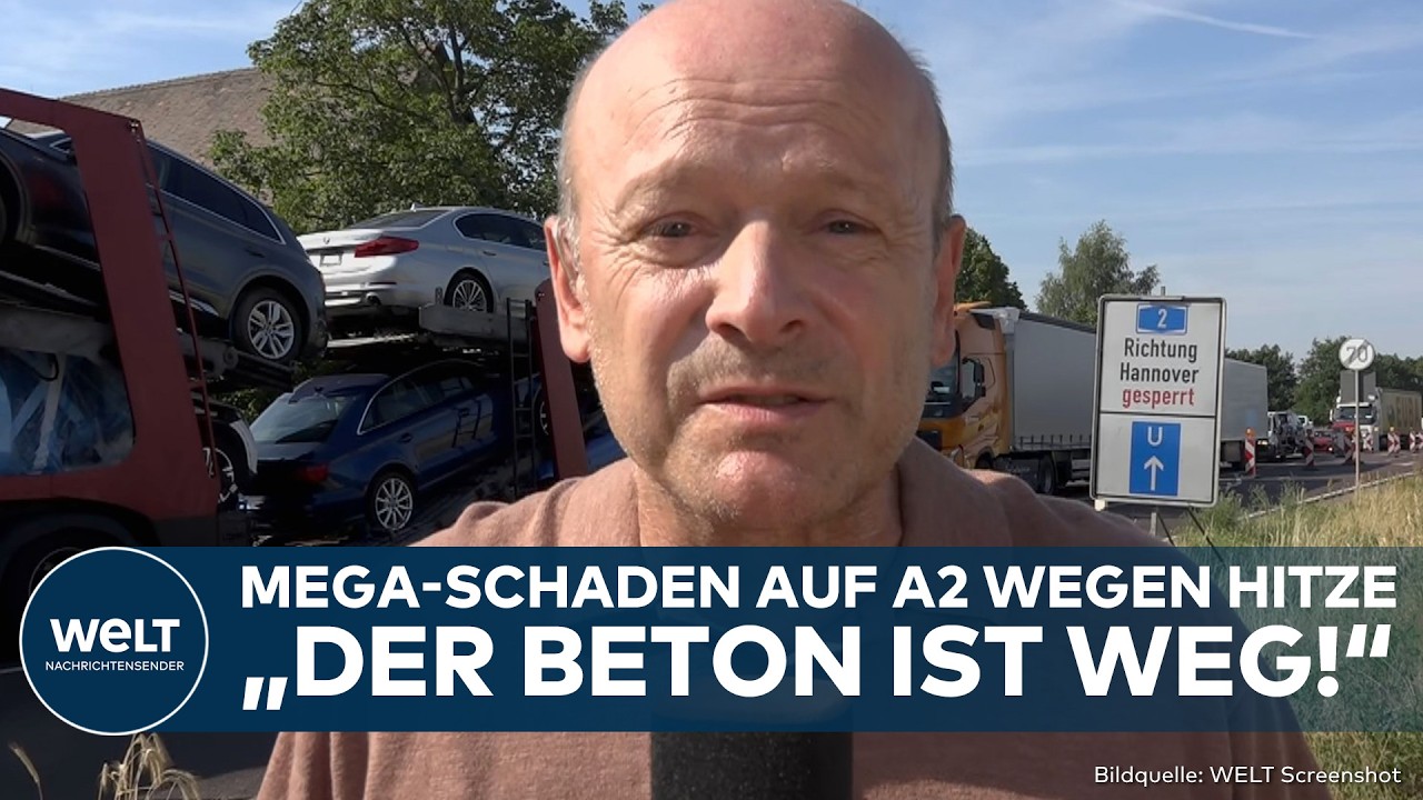 HITZEWELLE: Drama auf der A2! Schäden durch Hitze! Lange Staus auf Autobahn wegen Sperrungen