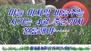 4월 마지막 비료 주기 4월 중순 이전에 완료해야